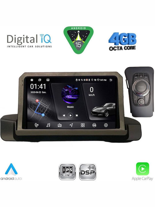 Digital IQ Car Audio System for BMW Series 1 2004-2013 with A/C Bluetooth USB WiFi GPS Apple CarPlay Android Auto with 9" Touch Screen
