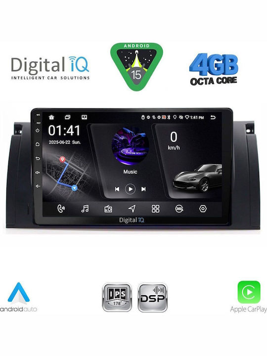 Digital IQ Car Audio System for BMW Series 1 2004-2013 with A/C Bluetooth USB WiFi GPS Apple CarPlay Android Auto with 9" Touch Screen