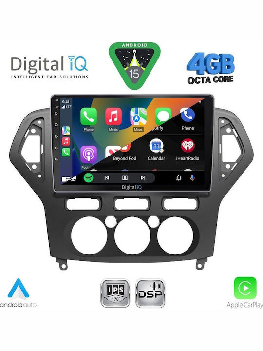 Digital IQ Car Audio System for Ford Mondeo 2007-2011 with A/C (Bluetooth/USB/WiFi/GPS/Apple CarPlay/Android Auto) with 10" Touch Screen