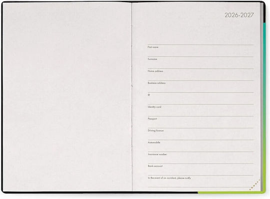 Legami Milano Daily Agenda 2026/27 Shades Green 12x18cm