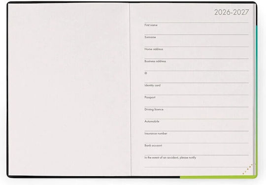 Legami Milano Daily Agenda 2026/27 Shades Green 9.5x13.5cm