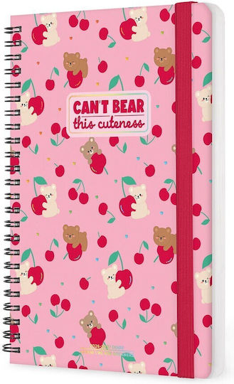 Legami Milano Weekly Agenda 2026/27 Teddy Bear Cherry Pink Spiral 15x21cm