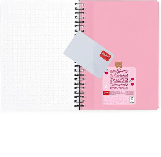 Legami Milano Weekly Agenda 2026/27 Teddy Bear Cherry Pink Spiral 15x21cm