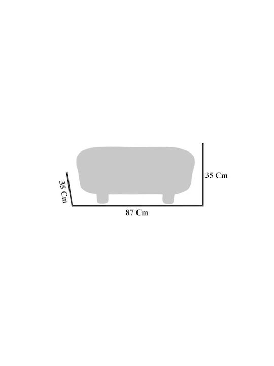 Fabric Upholstered Bench Stool White