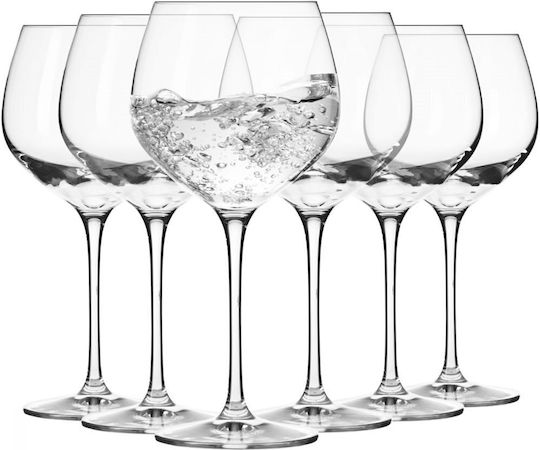 Krosno Set Water Glasses Goblet Crystal 570ml 6 Pieces