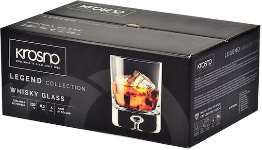 Krosno Σετ Ποτήρια Ουίσκι Κρυστάλλινα 250ml 6τμχ