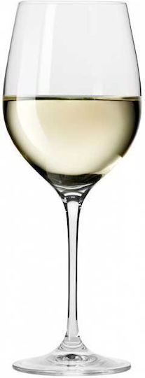 Krosno Harmony White Wine Glass Set Goblets Crystal White 370ml 6 Pieces