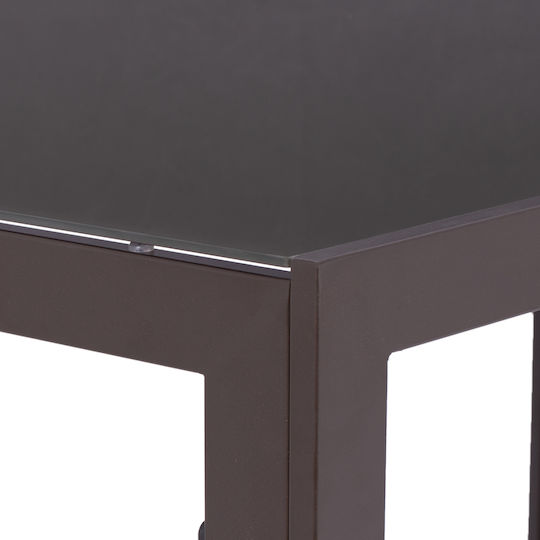 Set Dining Pentru Exterior Textilene 7 Piese Maro