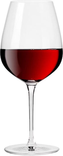 Krosno Set Glasses from Crystal in Red Colour Goblet 670ml