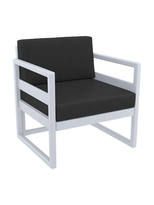 Siesta Exclusive Gartenstuhlkissen Mit Rückenlehne Mykonos Schwarz 35x65cm