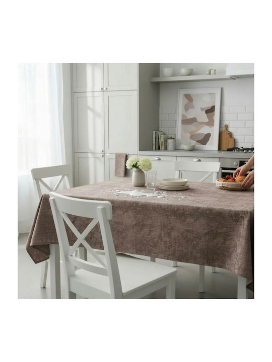 Față De Masă Rezistentă La Pete Set Maro Închis 140x180cm