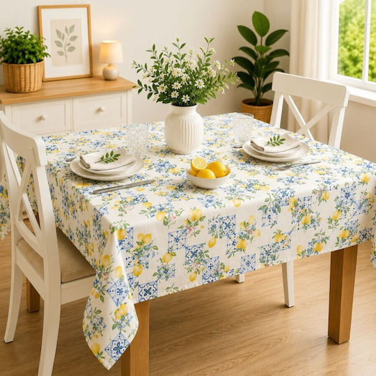 Pucioasa Față De Masă Rezistent La Pete Lemoni Și Modele Geometrice 160x220cm Pucioasa Față De Masă Rezistent La Pete Lemoni Și Modele Geometrice 160x220cm