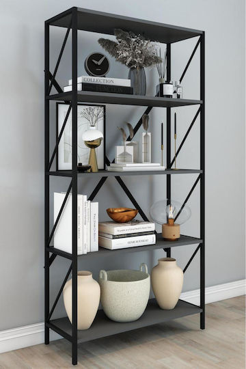 Bücherregal Grau 70x34x180cm