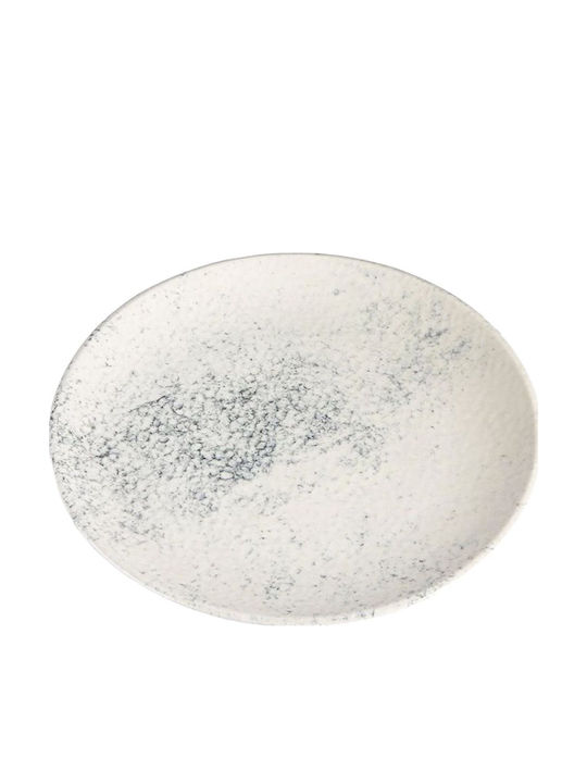 Porland Rundes Servierplatte aus Porzellan Grau 31cm