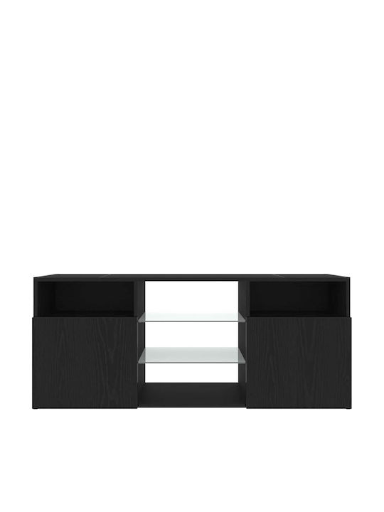 TV Stand with LED Lighting Black L120xW30xH50cm