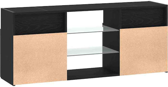 TV Stand with LED Lighting Black L120xW30xH50cm
