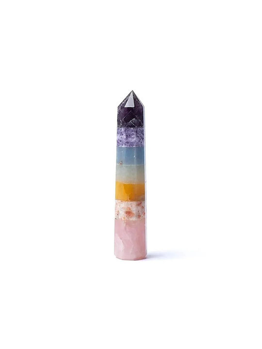 Reiki Obelisk 7 Semi-Precious Rainbow Stones ±10cm