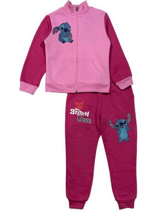 Kinder Sweatpants Set - Jogginganzug Rosa 2Stück Lilo & Stitch