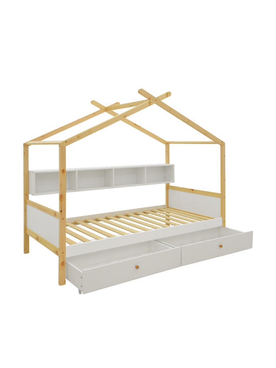 Discovery Kids Bed Single Bunk with Storage Space White for Mattress 90x190cm