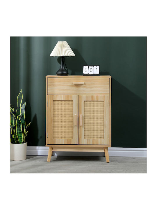 Sideboard Scandy Holz mit Schubladen Natürliche Farbe 60x30x80cm