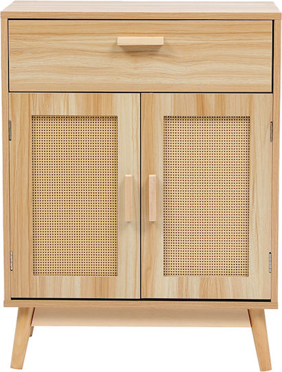Sideboard Scandy Wooden with Drawers Natural Shade 60x30x80cm