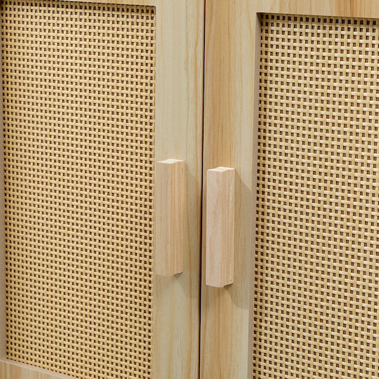 Sideboard Scandy Wooden with Drawers Natural Shade 60x30x80cm