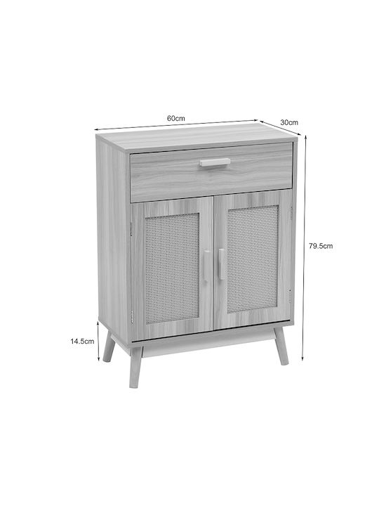 Sideboard Scandy Holz mit Schubladen Natürliche Farbe 60x30x80cm