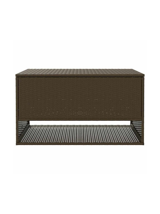 Băncuță De Grădină Cub Pentru Exterior Rattan Maro 100x55x55,5cm