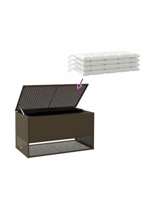 Băncuță De Grădină Cub Pentru Exterior Rattan Maro 100x55x55,5cm