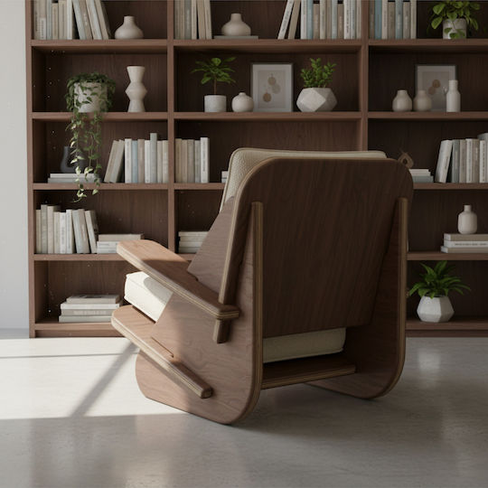 Hochlehner-Sessel Braun 65x74x65cm