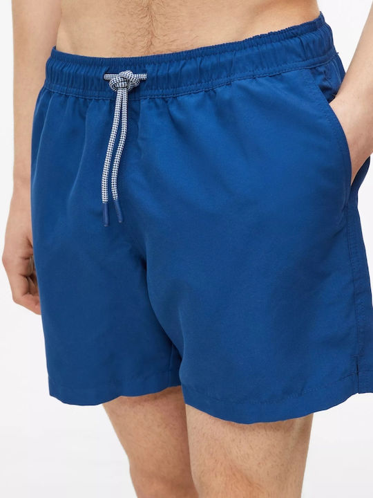 Costum de Baie Bărbați Pantaloni Scurți Albastru Închis cu Model
