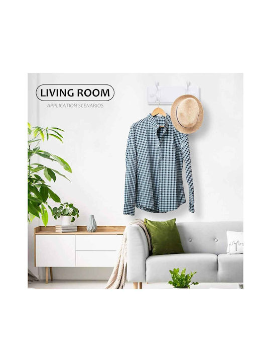 Uncle George Wall Hanger Bamboo 2 Hooks White 23x9x8cm