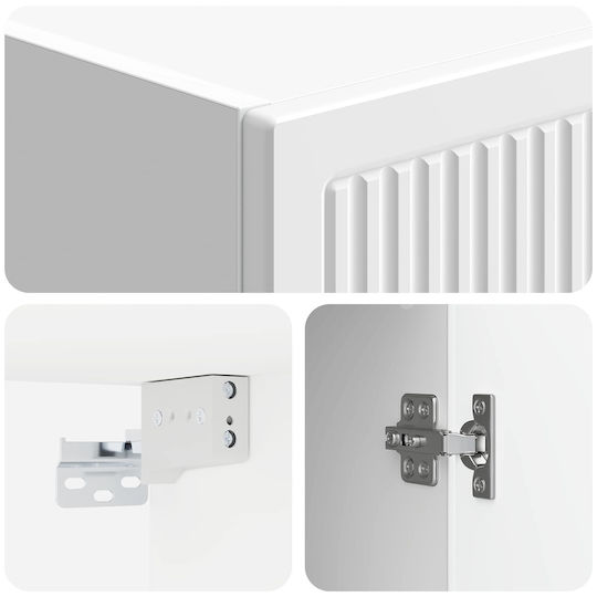 vidaXL Badezimmerschrank 33x34.5x90cm Weiß