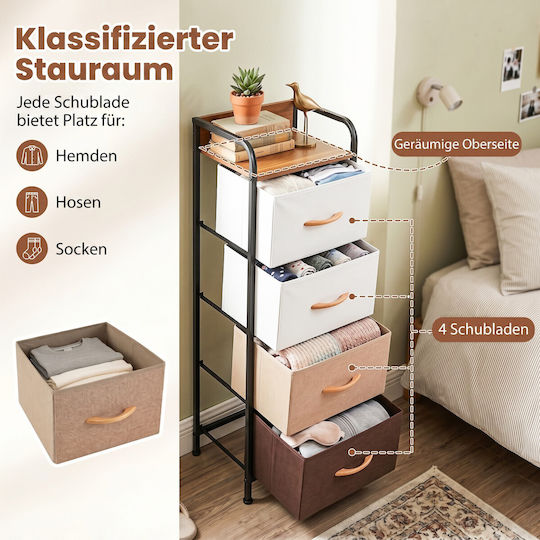 Storage Drawers Made of Metal & Fabric L99.5xW28.5xH31cm