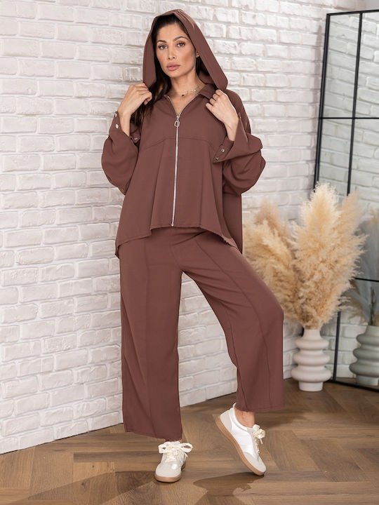 Set Damen Jogginghosen Braun