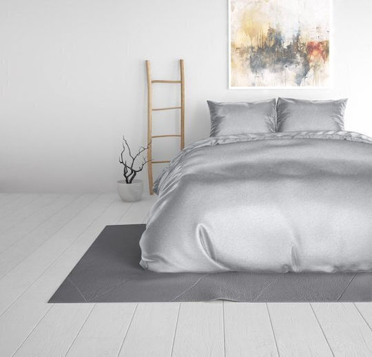 Sleep Time Set Huse Pentru Pilote 240x220cm Superdublu Cu 2 Fețe De Pernă Argintiu