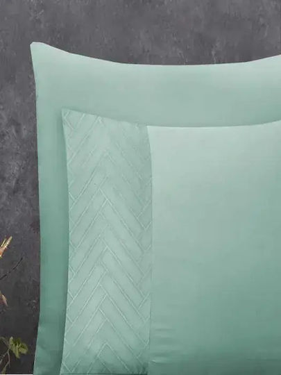 Sleep Time Set Huse Pentru Pilote 200x220cm Dublu Cu 2 Fețe De Pernă Culoare Verde Mentă