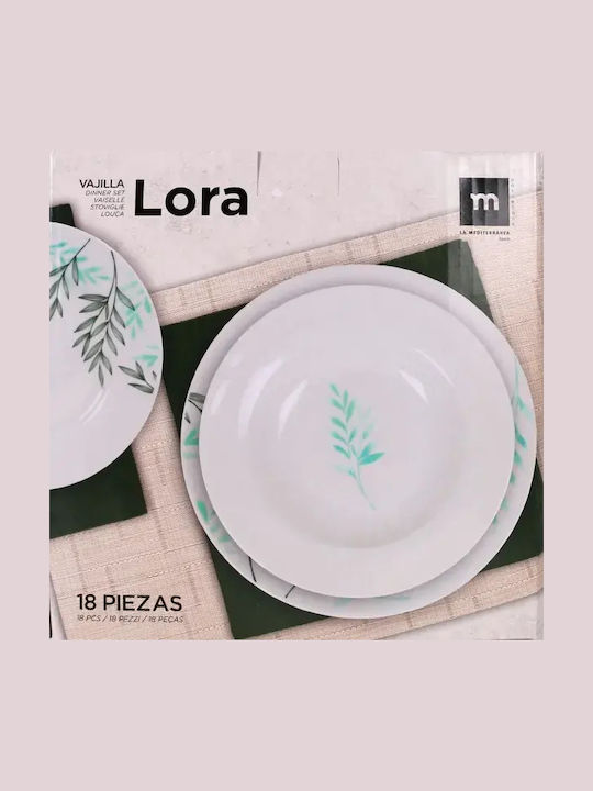 La Mediterranea Бял Керамика Сервизи за хранене 18бр