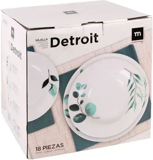 La Mediterranea Alb Ceramică Set de Vase 18buc