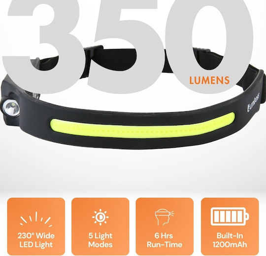 Uniross Επαναφορτιζόμενος Φακός Κεφαλής LED IP44 με Μέγιστη Φωτεινότητα 350lm