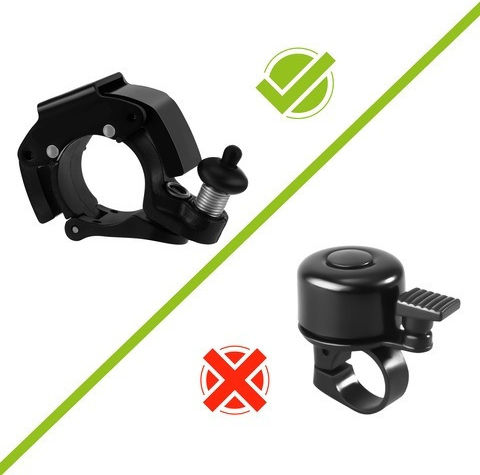 Clopoțel Mecanic pentru Bicicletă Zola 90-100 Db Prindere pe Ghidon 22.2 Mm 7.5 X 4.5 X 2 Cm Negru