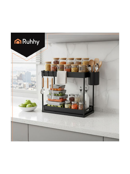 Ruhhy Raft de Organizare din Plastic 40x27.5x37.5cm Negru