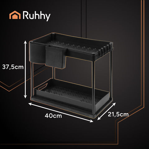 Ruhhy Επιτραπέζια Βάση Πλαστική 40x27.5x37.5εκ. Μαύρη