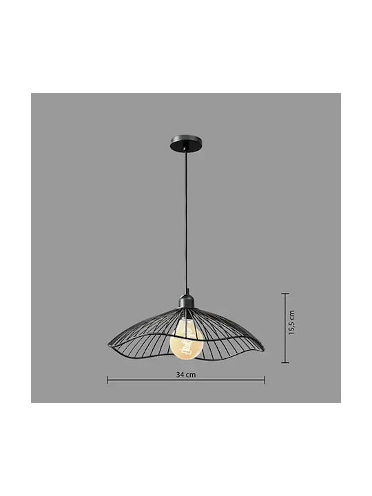 Atmosphera Lumini Suspendate Negru Cu Bază De Bec E27 24.5 Cm