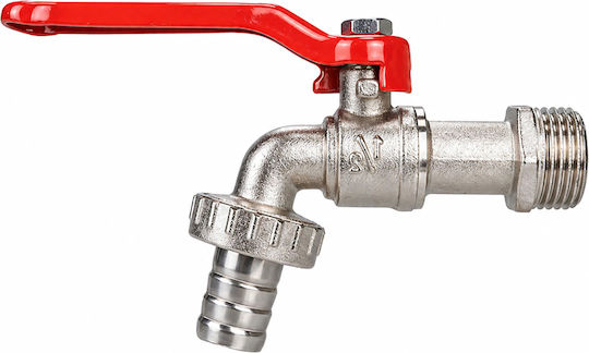 Robinet Bilă Rezervor Ibc Zola Filet 1/2" Ieșire 3/4" Mâner Metalic Din Alamă Nichelată 12 X 8.3 X 6.5 Cm