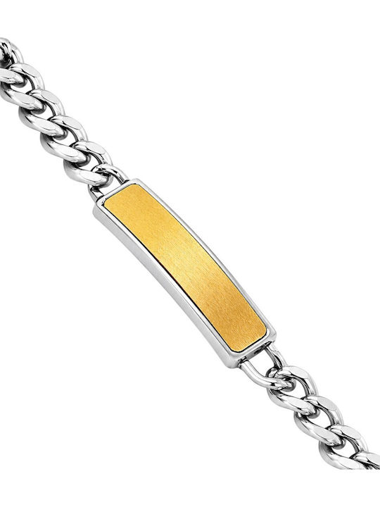 Rosso Amante Men's Bracelet Id made of Steel Gold Plated