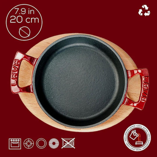 Lava Saganaki Cast Iron with Enamel Coating 20cm