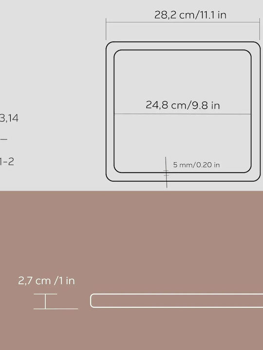 Lava Πλατώ Σερβιρίσματος Ξύλινο 25x25εκ.