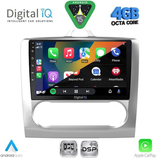 Digital IQ Ηχοσύστημα Αυτοκινήτου για Ford Focus 2005-2012 με Clima (Bluetooth/USB/WiFi/GPS/Apple-Carplay/Android-Auto) με Οθόνη Αφής 9"
