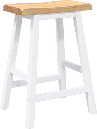 Bar Wooden White Stools 2 Pieces 44.5x35x60cm